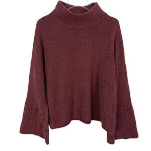 Skull Cashmere Lulu Bell Sleeve Mock Neck Sweater Large